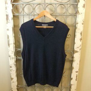DANIEL CREMIEUX SILK BLEND V-NECK SWEATER VEST MENS -LARGE